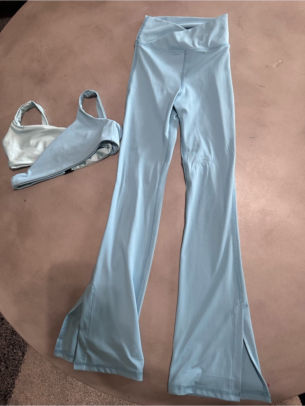 Tiger Friday Light Blue Flare Leg Active Pants set
